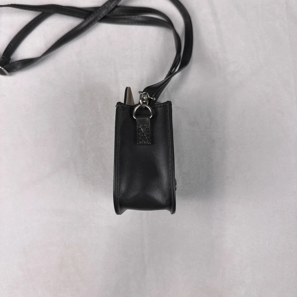 Fujifilm Faux Leather Camera Crossbody Bag Small Black Minimalist Adjustable